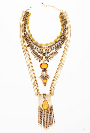DYLANLEX Harlee Necklace | 18k Gold Plated and Amber Necklace