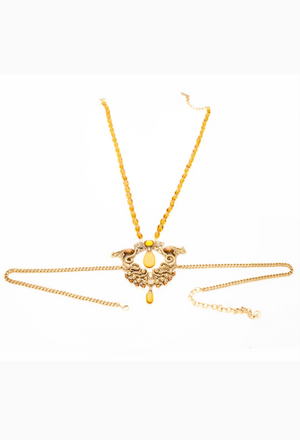 DYLAN LEX Maren BodyChain | Amber Stones with 18k Gold Plated Chain
