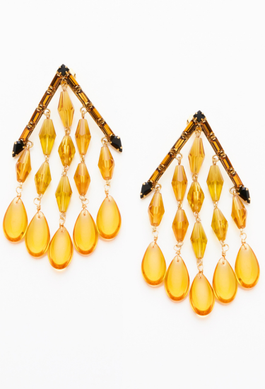 DYLAN LEX Siena Earrings | Topaz Crystal Fringe Chain