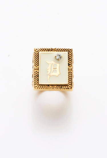 DYLAN LEX Carter II Ring | Best Selling Statement Ring in Cream Enamel 