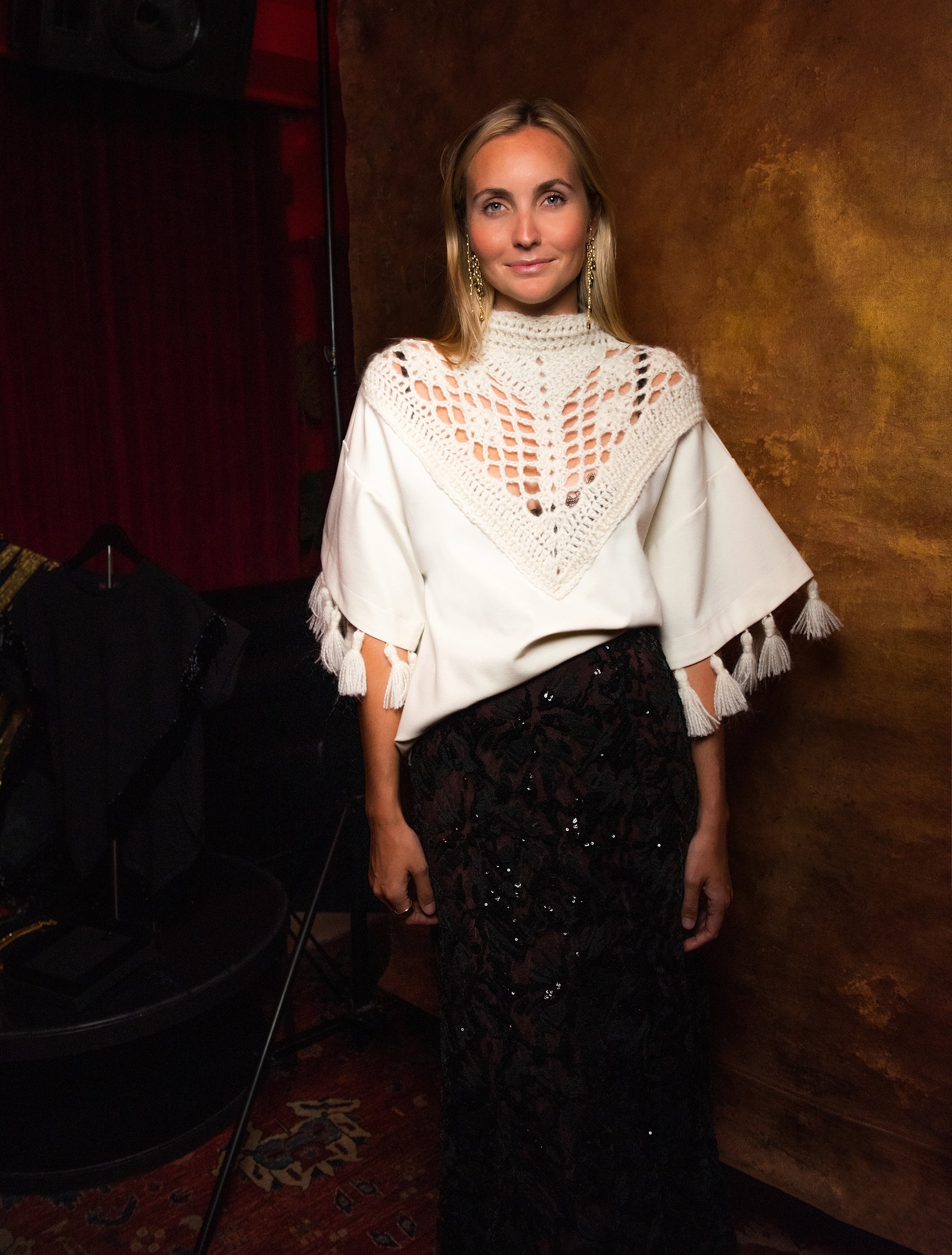 Tete by Odette x DLEX Crochet V-Neck T Shirt