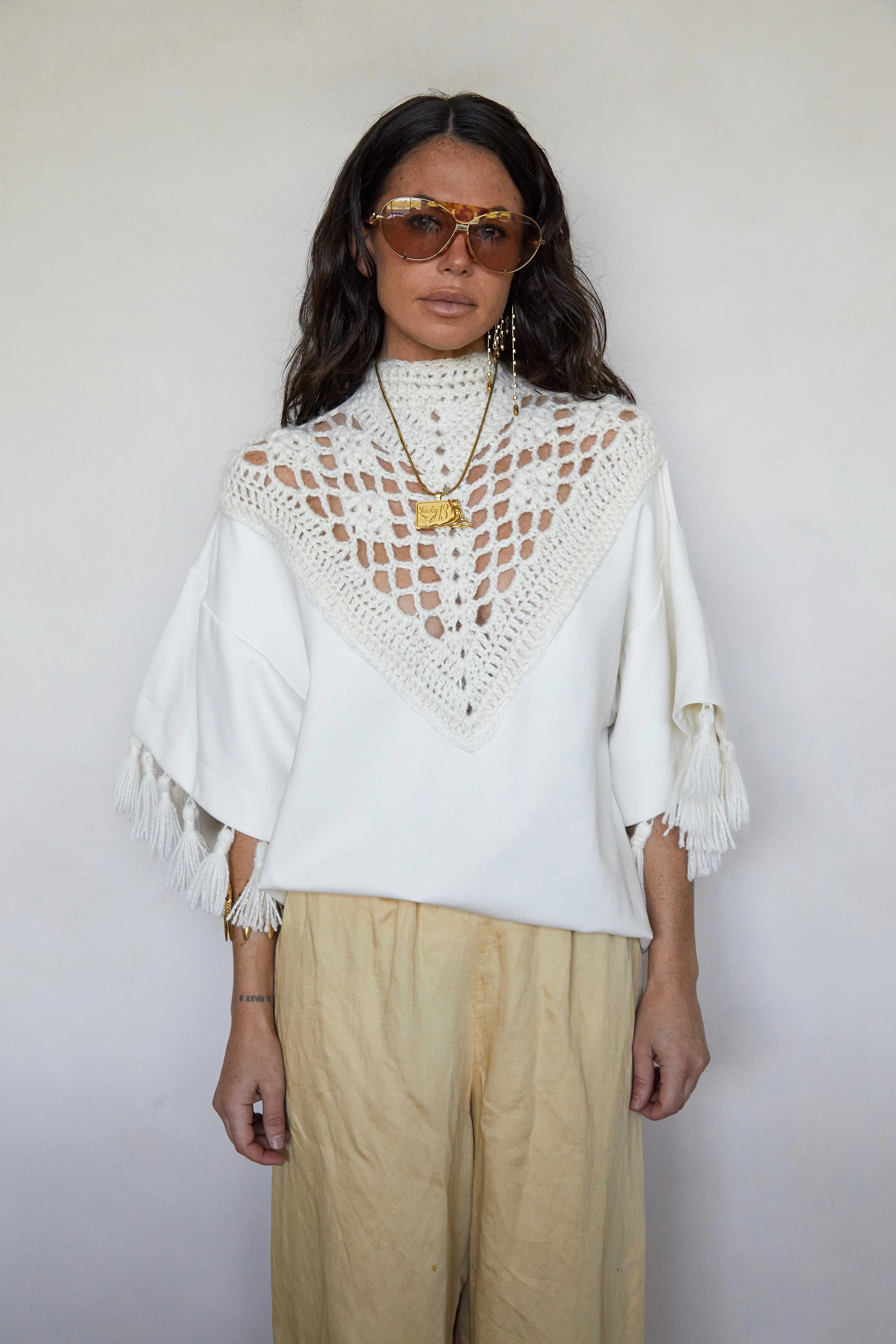 Tete by Odette x DLEX Crochet V-Neck T Shirt – DYLANLEX