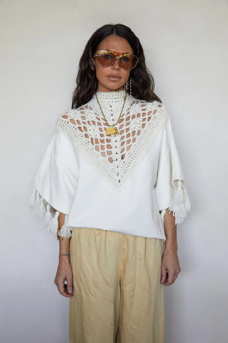 Tete by Odette x DLEX Crochet V-Neck T Shirt