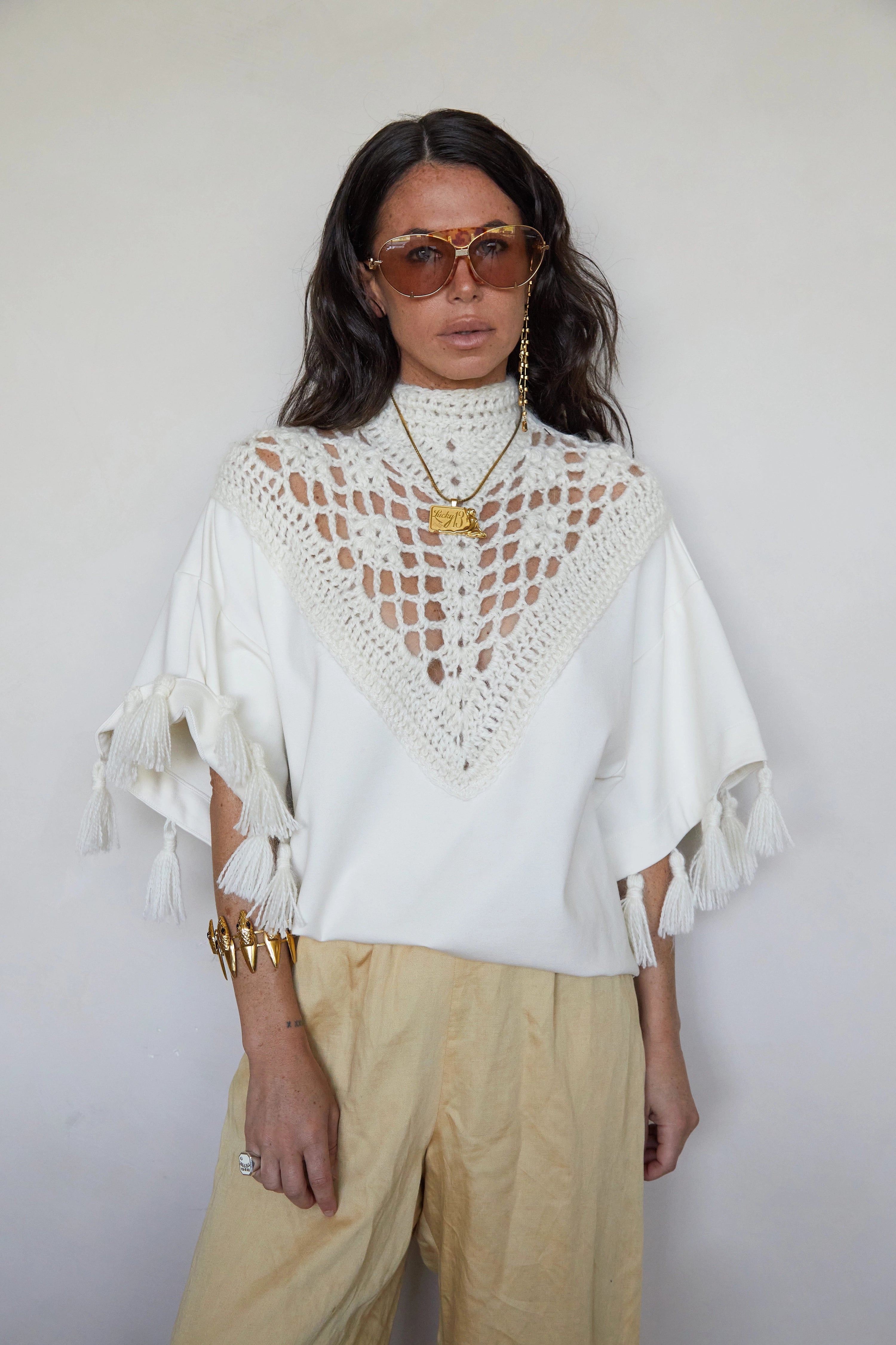 Tete by Odette x DLEX Crochet V-Neck T Shirt – DYLANLEX