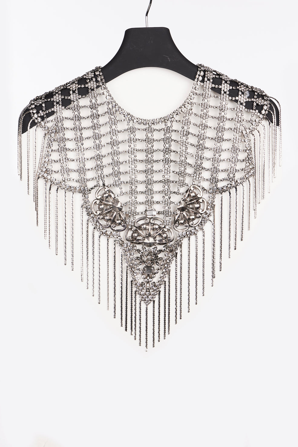 DYLANLEX Crystal and Metal Fringe Cape