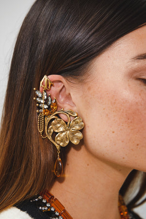 DYLAN LEX Etta Earring | Topaz and 18k Gold Plated Earring CreeperDYLAN LEX Etta Earring | Topaz and 18k Gold Plated Earring | Single Earring