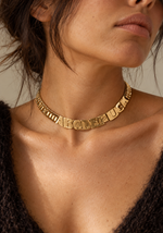 Gilded Abcdefu | 18K Gold Plated Topaz Crystal Alphabet Choker
