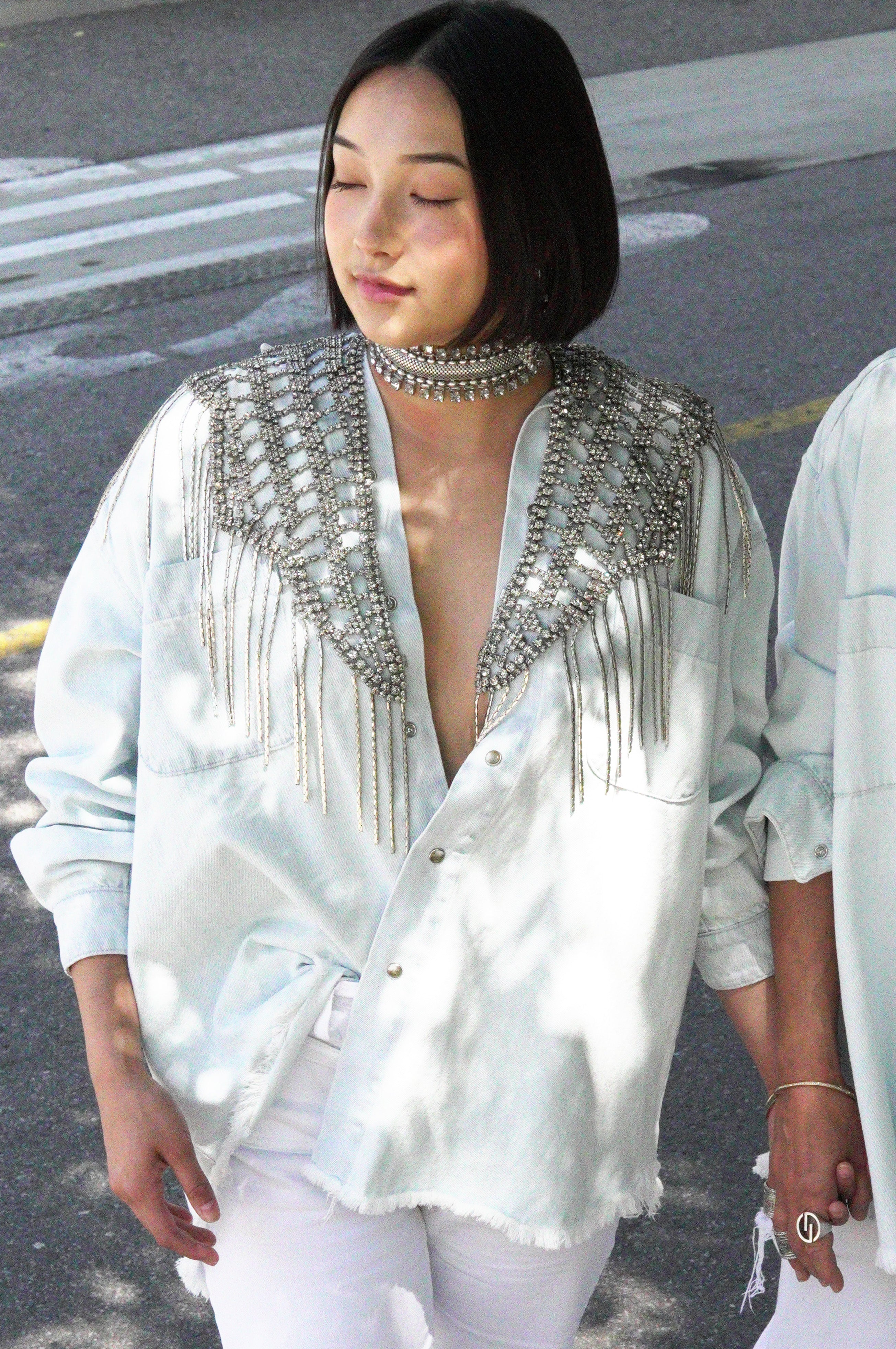 DYLAN LEX | Dallas Cape | Crystal and Metal Fringe Vintage