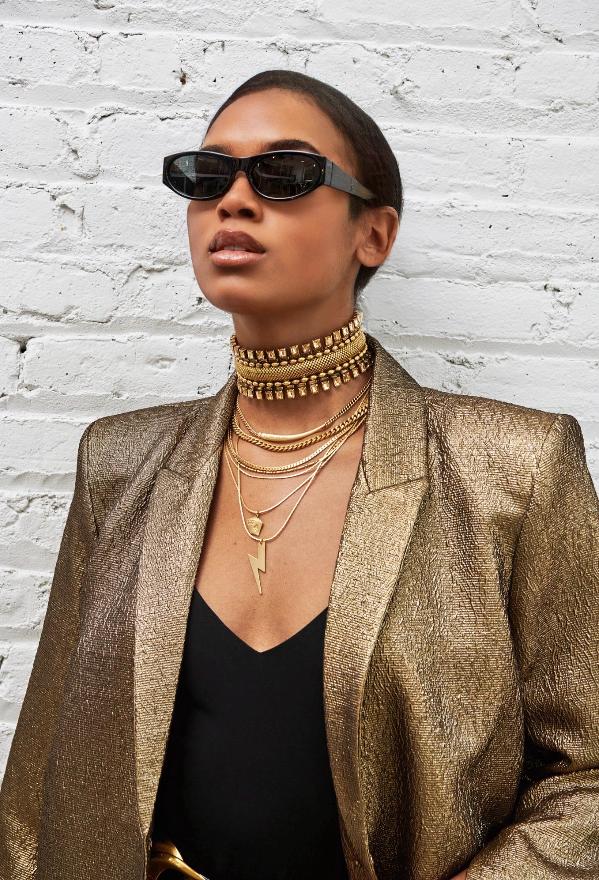 Joey II | 18K Gold Plated Layered Chain Charm Necklace