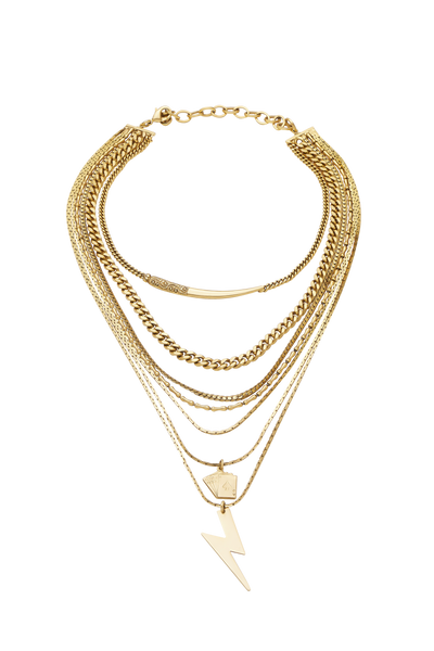 Layered Statement Necklace | Vintage Style | 18k Gold Plated Brass
