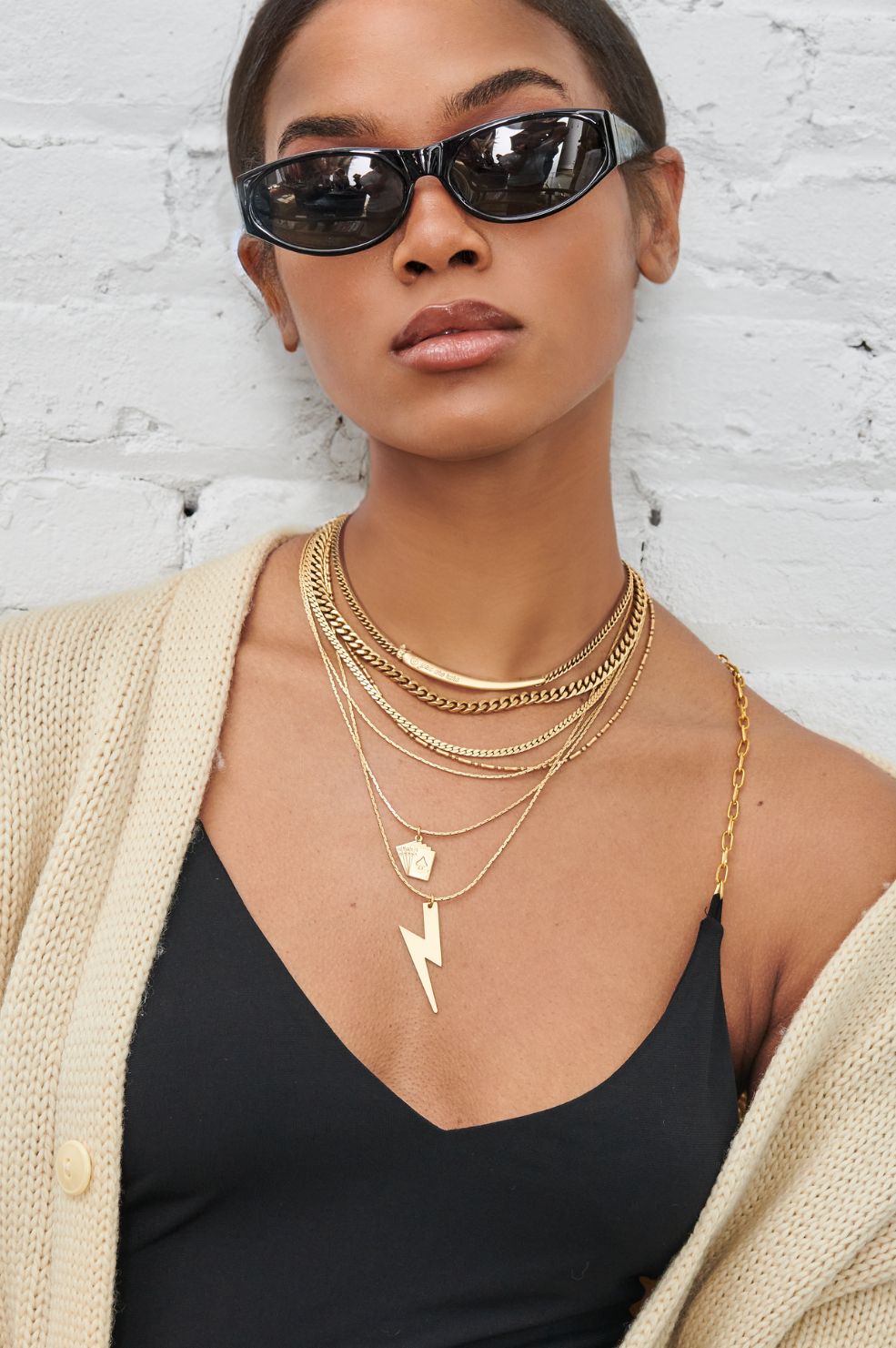 アクセサリー JUNKY CLASSICS signature neckchain Layered Statement Necklace | Vintage Style | 18k Gold Plated Brass