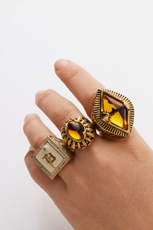 DYLAN LEX Lucille Ring | A Statement Cocktail Ring | 18k Gold Plated