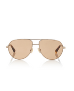 Aviator-Frame Metal Sunglasses