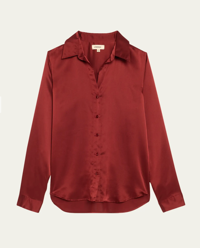 L'Agence Maroon Blouse