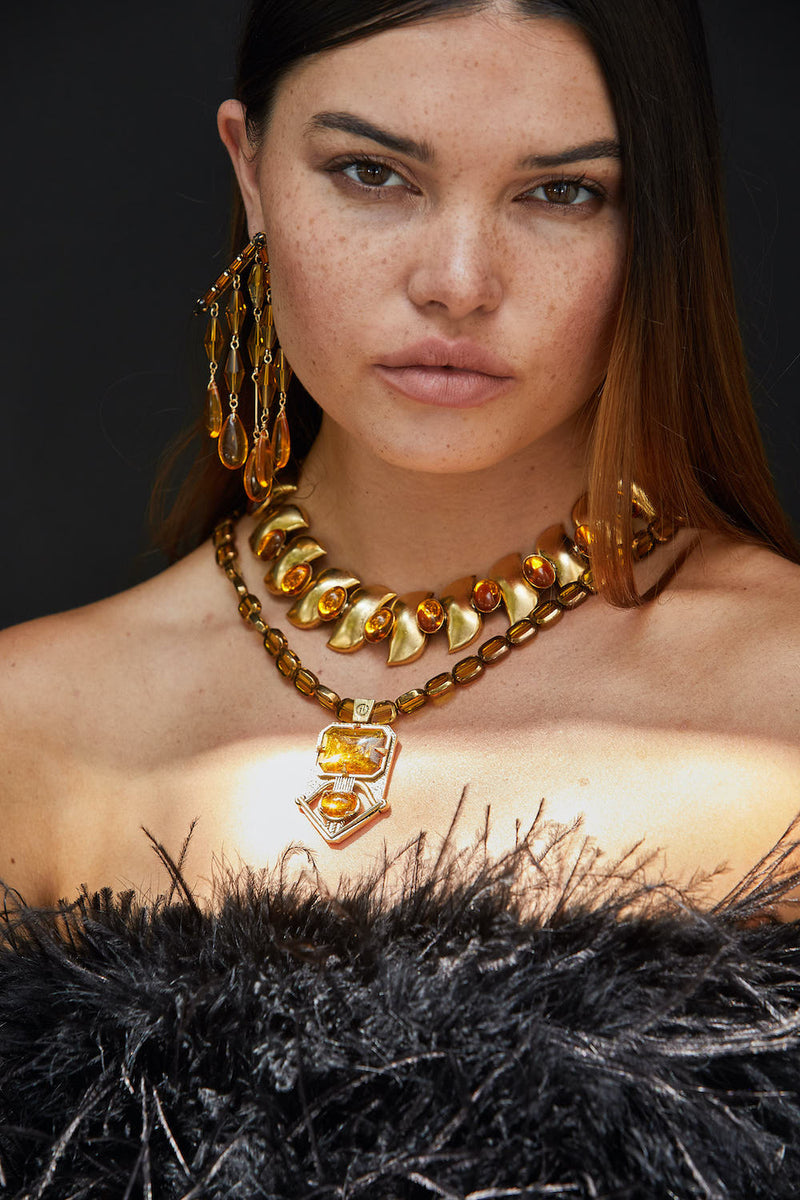DYLANLEX Astrid Necklace | 18k Gold Plated Statement Chain Necklace