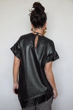 Tete by Odette x DLEX Metallic T Shirt with Fringe Beading