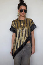 Tete by Odette x DLEX Metallic T Shirt with Fringe Beading