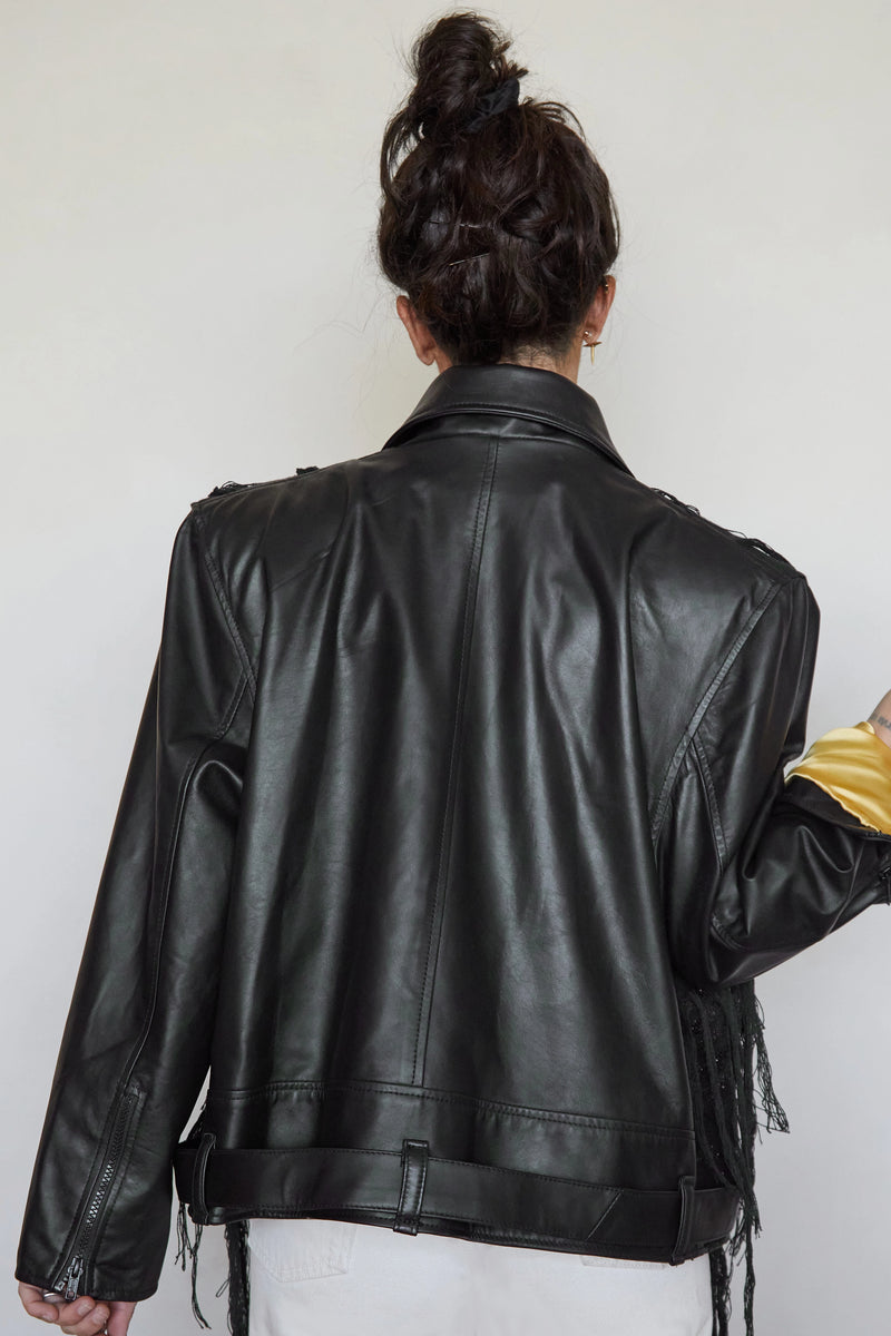 Tete by Odette x DLEX Moto Jacket with Fringe