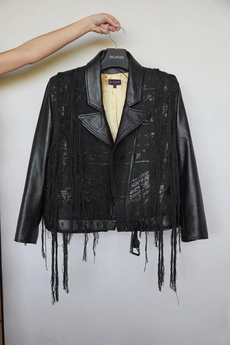 Tete by Odette x DLEX Moto Jacket with Fringe