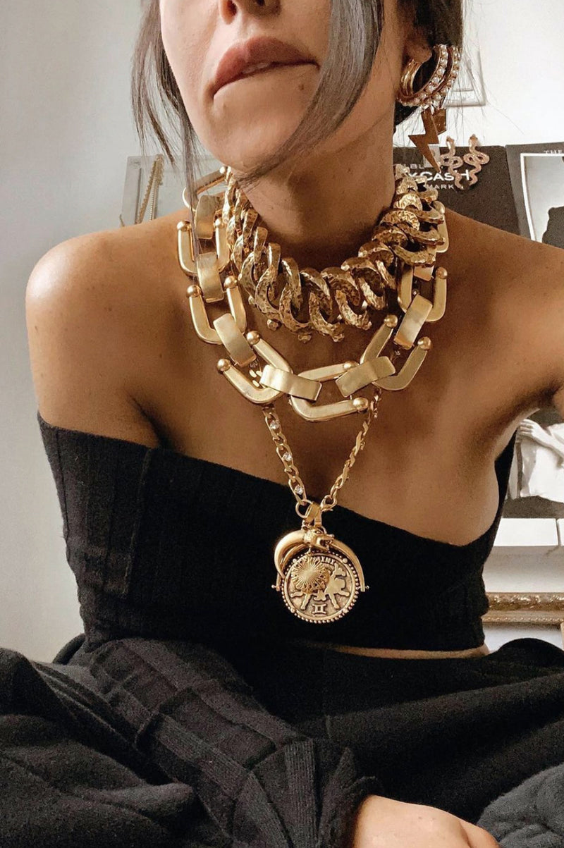 DYLAN LEX Astor Chain Necklace | 18k Gold Plated | Handhammered in Los Angeles