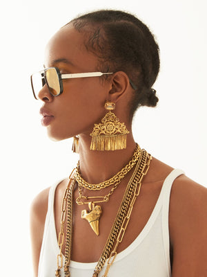 DYLAN LEX Austyn Statement Earrings | 18k Gold Plated Fringe Earrings