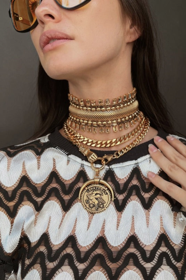 Cuban Link Chain Necklace | 18k Gold Plated | Charm Holder