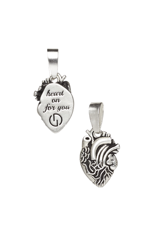 Heart On Charm Front and Back | SILVER