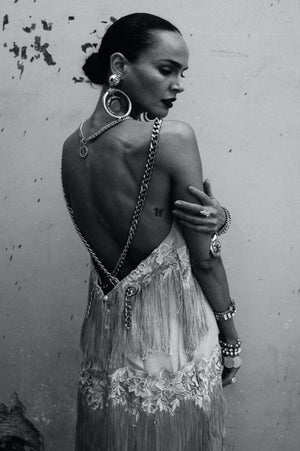 DLEX Chain Strap Dress in Fringe