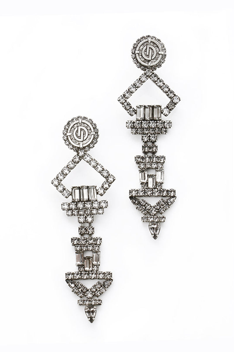 DYLANLEX Art Deco Crystal Statement Earrings
