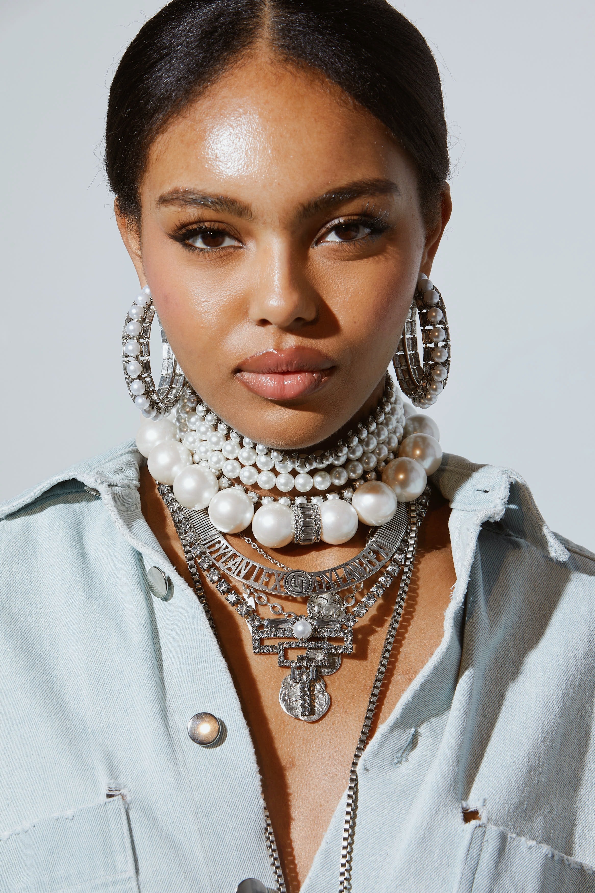 Modern Statement Necklace | Oxidized Brass | Vintage Silver Style