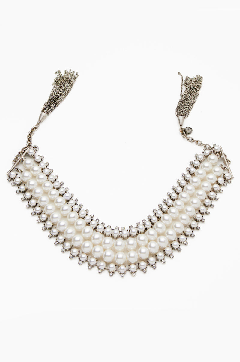 chanel pearl necklace men silver