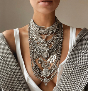 DYLAN LEX Drew II Necklace | Vintage Inspired Statement Silver Jewelry